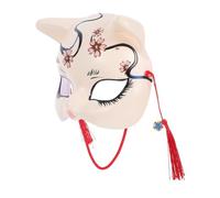 ERINGOGO Japanese Style Handmade Half Face Cosplay Prop Lightweight Comfortable Fit for Adults Halloween Carnival Masquerade Parties