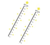 ERINGOGO Kids Height Wall Sticker Growth Chart Star Design, 2 Sheets PVC Wall Decals for Recording Child's Growth in Kindergartens, Fine Picture Quality and Fade Resistant