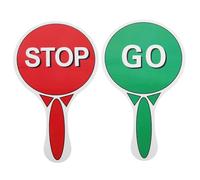 ERINGOGO Kids Traffic Safety Handheld Stop Go Paddle for Classroom Use, Red Green Mini Traffic Signs Educational Toy for Preschool and Primary School Interactive Learning (