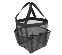 ERINGOGO Large Capacity Shower Mesh Storage Bag Durable Toiletry Organizer Space Saving Hanging Design for Dorm Room Essentials Home Supplies Multi Mesh Bag Black