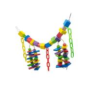 ERINGOGO Large Colorful Parrot Natural Wood Blocks Bird Chew Climbing for Large Birds Pet Bite for Cage Play and Anxiety Relief