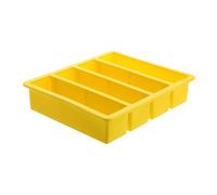 ERINGOGO Large Silicone Ice Cube Tray Cavity Removable Mold for Freezer Easy Release Flexible Tray for Slow Melting Large Cubes DIY Baking and Food Tool in Yellow