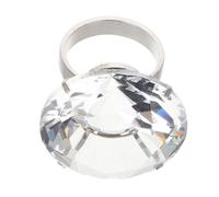 ERINGOGO Large Simulated Engagement Ring Prop Transparent Glass Ring for Wedding Anniversary Proposal Decoration Dazzling Sparkle Strong Durability for Special Occasions
