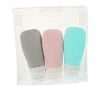 ERINGOGO Leakproof Silicone Travel Bottles Refillable Small Lotion Dispensers Portable Cosmetic Containers with PVC Bag for Toiletries