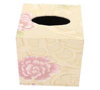 ERINGOGO Leather Tissue Box Organizer with Retro Floral Design Hardboard Napkin Holder for Home and Office Multi Use Towel Dispenser Elegant Storage Case for Easy Tissue Access