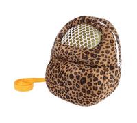 ERINGOGO Leopard Print Hamster Carrier Bag Large Warm Portable Pet Backpack for Outdoor Travel and Camping Breathable Animal Storage Pouch for Pets Random Color