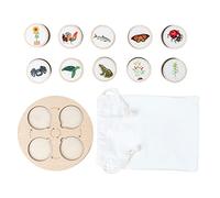 ERINGOGO Life Cycle with for Educational Cognitive Playset Animal Growth Cycle Puzzle for Storytelling Teaching and Role-playing Safe Natural Material