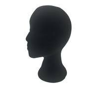 ERINGOGO Lifelike Black Bald Head Model for Cosmetology Practice Artificial Wig Display Mold Salon Hairdressing Training Female Mannequin Head for Wigs and Accessories