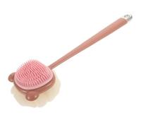 ERINGOGO Long Handle Silicone Bath Brush Dual-Sided Body Scrubber Back Scrubber for Shower Red Soft Bathing Brush for Men Women and Elderly