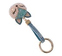 ERINGOGO Lovely Cartoon Fox Keychain with Rhinestone and Imitation Pearl Metal Pendant Bag Pendant for Women Car Keys and Backpack Accessories