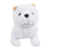 ERINGOGO Lovely Electric Walking Barking Pomeranian Plush Dog Educational Interactive Plaything for Pets Safe Soft Material