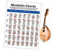ERINGOGO Mandolin Chord Chart Large Fingering Diagram Exercise Guide Durable Copper Plate Paper for Students Teachers for Practice
