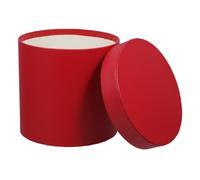 ERINGOGO Matte Red Mini Round Flower Bucket Box with Lid for Bouquet Arrangement, Small Floral Present Container Suitable for Wedding and Birthday Packaging