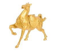 ERINGOGO Metal Horse Statue for Home and Office Decor Intricate Zodiac Horse Figurine with Polished Finish Stable Base Lucky Wealth Ornament Blending Traditional Chinese Culture and Modern