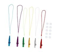 ERINGOGO Metal Kazoo Music Set with Lanyard 7 Color Metal Kazoos Small Size Includes 10 Flute Membranes Beginner Musical Instrument for Adults and Boys and Girls for Performances and Practice