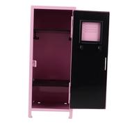 ERINGOGO Metal Mini Locker with Lock and Keys Small Desktop Storage Organizer for Women Secure Makeup Box with Sturdy Construction and Girly Pink Design Cosmetic Safe for Personal Items