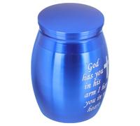ERINGOGO Metal Pet Urn for Ashes Cremation Keepsake Tank with Smooth Surface and Vibrant Blue Color for Memorializing Cats Dogs Parrots and Animals