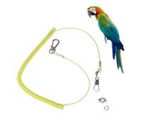 ERINGOGO Meters Adjustable Parrot Bird Leash with Claw Ring Chew Resistant Elastic Training Harness for Outdoor Flying Activities Steel Wire Rope Suitable for Pet Birds Random Color