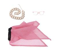 ERINGOGO Middle Eastern Pet Costume for Small Dogs Cats Lightweight Breathable Triangle Bandana Headscarf with Sunglasses Chain Necklace Novelty Dubai Arab Style Outfit for Christmas