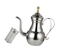 ERINGOGO Middle Eastern Stainless Steel Coffee Pot with Long Spout and Ergonomic Handle Resistant Tea Kettle for Turkish Coffee and Arabic Tea Brewing