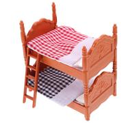 ERINGOGO Mini Double Bed Simulation Furniture for Dollhouse Mini Bedroom Bunk Bed Accessories Miniature Doll House