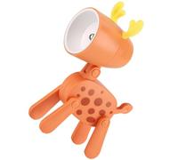 ERINGOGO Mini LED Cartoon Deer Night Light for Bedroom, Creative Warm Nightlight Lamp with Foldable Ears, Orange Polka Dot Design for Nursery and Study Table
