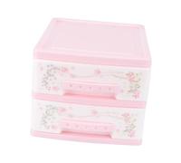 ERINGOGO Mini Makeup Storage Box Two-layer Plastic Pp Cosmetic Organizer with Drawer Type Structure for Dressing Table Desktop, Wear Resistant Practical Storage Box for Cosmetics and Nail