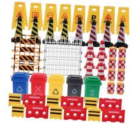 ERINGOGO Mini Traffic Signs Educational for Lightweight Road Safety Barricades Model for Imaginative Vehicle Scene Play Portable Learning to Enhance Traffic Awareness and Cooperative Fun