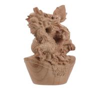 ERINGOGO Mini Wooden Dragon Figurine Handcrafted Carved Dragon Ornament Sustainable Desktop Decoration Unique Vintage Statue Gift for Year