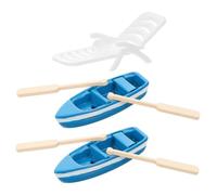 ERINGOGO Miniature Beach Chair and Boat Blue and White Dollhouse Accessories Ocean Decor for Micro Landscaping DIY Garden Craft Indoor Outdoor Use