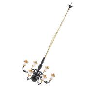 ERINGOGO Miniature Ceiling Chandelier Doll Accessories Mini Hanging Light Fixture for DIY Mini Houses and Sand Tables Black and Gold Warm White Glow for Bedroom and Living Room Model