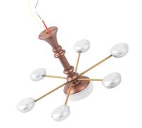 ERINGOGO Miniature Chandelier Ceiling Light Fixture for Dollhouse and Sandbox Small Decorative Mini Lamp with White Light Vintage Bronze and Silver Colors Creative Miniature Ornament for