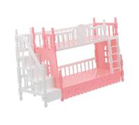 ERINGOGO Miniature Doll Bunk Bed Model Double Bed with Ladder for Dollhouse Decor Realistic Texture and Proportion Compatible with Miniature Pillows and Quilts Dollhouse Furniture Accessory
