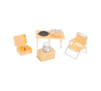 ERINGOGO Miniature Dollhouse Cookware Yellow Lightweight Pretend Camping Play for Mini Pot Spoon Oven Pot for Imaginative Outdoor Fun and Creative Learning