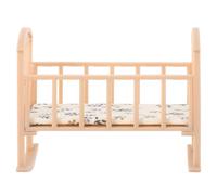 ERINGOGO Miniature Dollhouse Cradle Bed, 1/12 Scale Wooden Rocking Cot, Tiny Cot Furniture for Dollhouse Bedroom Accessories and Pretend Play