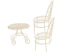 ERINGOGO Miniature Dollhouse Garden Furniture Set Small Dining Table and Chairs for Fairy Garden Accessories Compact Workspace Easy to Clean Mini Park Decor