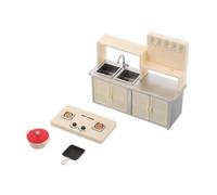 ERINGOGO Miniature Dollhouse Kitchen Appliances Pretend Play Stove Induction Cooker Frying Pan and Skillet Safe Compact Plastic Accessories for Roleplay and Hand Eye Coordination