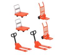 ERINGOGO Miniature Engineering Vehicle with Forklift Platform Cart Hand Trolley Safe Micro Models for Educational Play and Construction Learning Small Lightweight Design