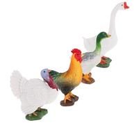 ERINGOGO Miniature Farm Animal Figures Set Lightweight Plastic Toys 4pcs with Realistic Chicken and Duck Models for Imaginative Play and Classroom Demonstrations, for Kids and Collectors