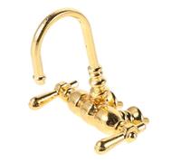ERINGOGO Miniature Faucet Model Doll House Miniature Bathroom Tap Old Style Faucet Mini Bathroom Playset Dollhouse Accessory Alloy Golden