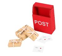 ERINGOGO Miniature Mailbox Model for Doll House Decor Smooth Wood and Paper Construction Realistic Tiny Parcels and Multi Purpose Micro Landscape Accessory