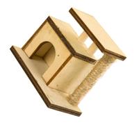 ERINGOGO Miniature Mini House Decor with Lovely Mini Cat Scratcher Smooth Surface Doll Supplies for DIY Scenery Models Wooden Fabric Double Bed Ornament for House Adornment