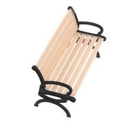 ERINGOGO Miniature Park Bench Model Brown-Red Long Tabletop Bench Decorative Miniature Chair for Dollhouse and Sand Table Garden Decor Accessory