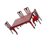 ERINGOGO Miniature Wooden Dollhouse Kitchen Furniture Table and Chairs Vintage Style Mini Ornament for Role Play and Dollhouse Decoration Educational for Creativity and Imagination