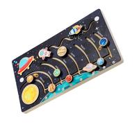 ERINGOGO Movable Solar System Puzzle Wooden Educational for Preschool Learning Planetary Space Model for Astronomy Exploration Develops Problem Solving Hand Eye Coordination Creativity