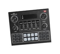 ERINGOGO Multi Functional External Sound Card for Live Streaming Audio Mixer for Mobile Computer Plug Play Treble Bass Echo Supports Dual Device Connection Dsp Chip