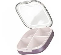 ERINGOGO Multi-use Mini Storage Container for Medicine and Jewelry Portable Lightweight Pill Organizer Box with Four Compartments Sealed Environmental Case for Travel and Daily Use