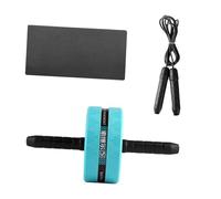 ERINGOGO Mute Ab Roller Wheel with Wider Stability Wheel Non-slip Handles Knee Pad Jump Rope for Women Lightweight Fitness Core Trainer for Home Exercise Blue and Black