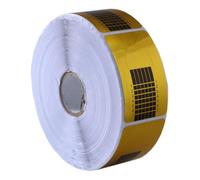 ERINGOGO Nail Forms and Manicure Extension Tool 500pcs Square Shaped Gel Nail Art Guide Stickers Gold Color Paper Trays for Home and Salon