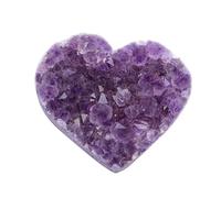 ERINGOGO Natural Amethyst Heart Shaped Stone Ornament Polished Crystal Desktop Decoration for Home Office Collection and